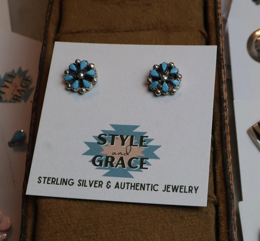 Turquoise Mini Flower Earrings