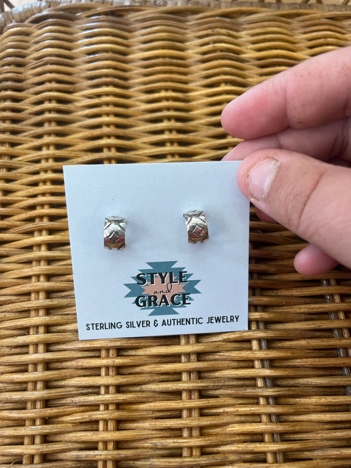 Mini Stamped Hoops