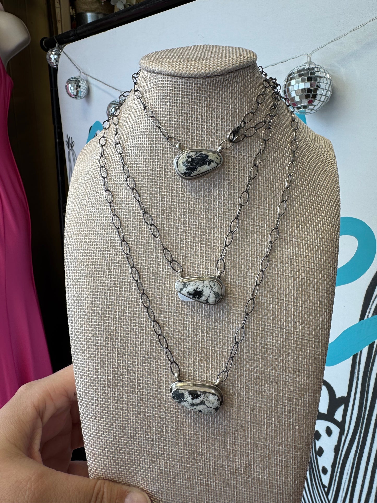 White buffalo teardrop necklace