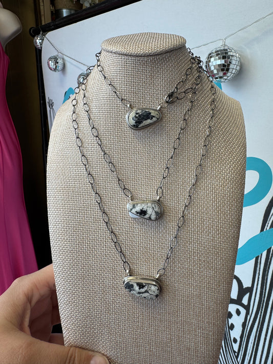 White buffalo teardrop necklace