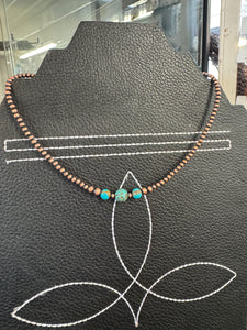 Graduated Copper and Turquoise Necklace