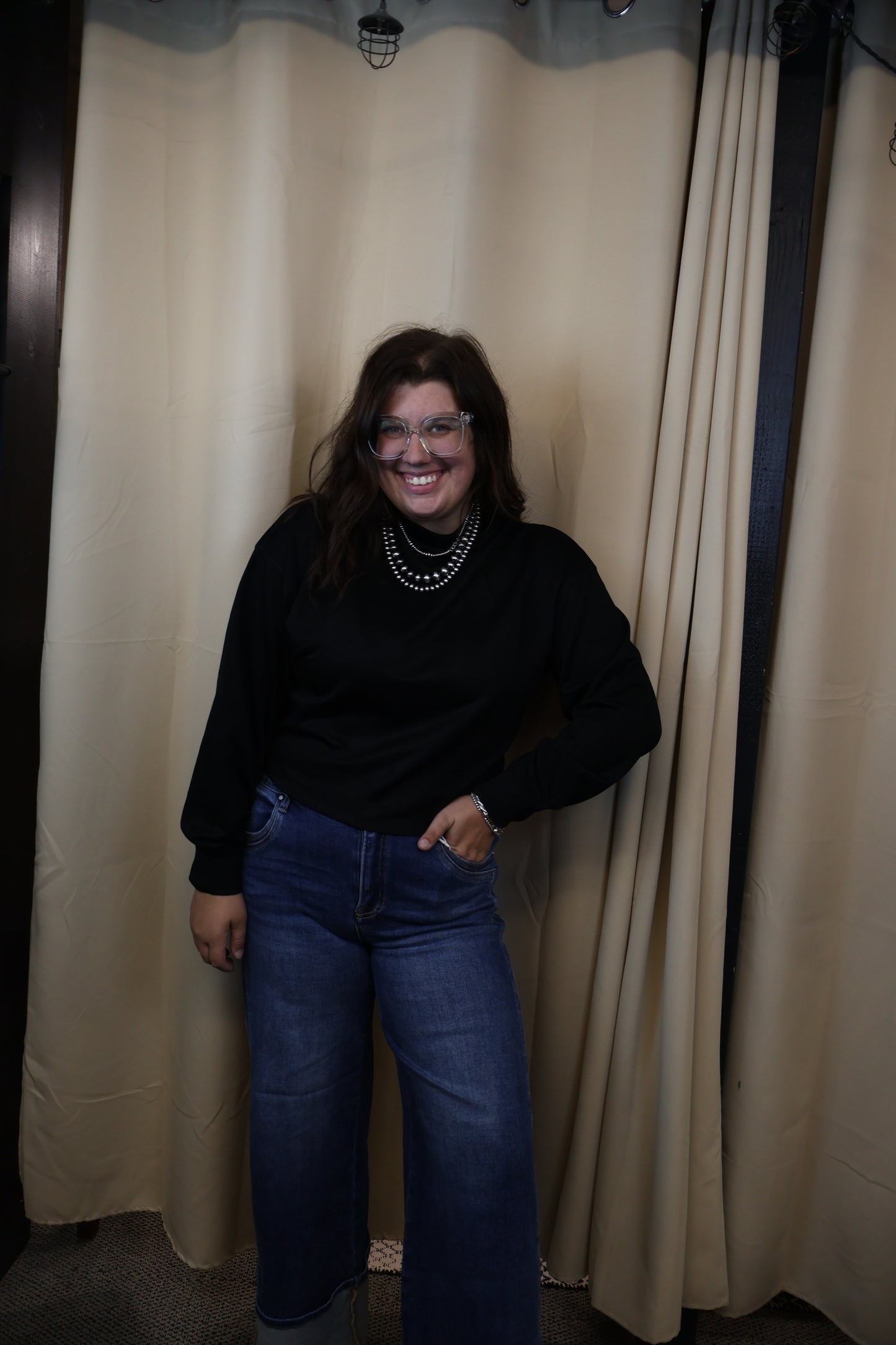 Black Mock Neck