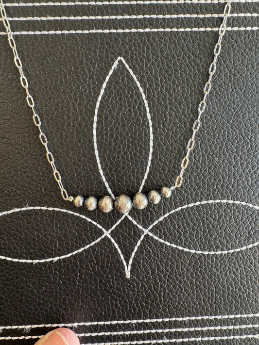 Graduated Pearl Bar Necklace