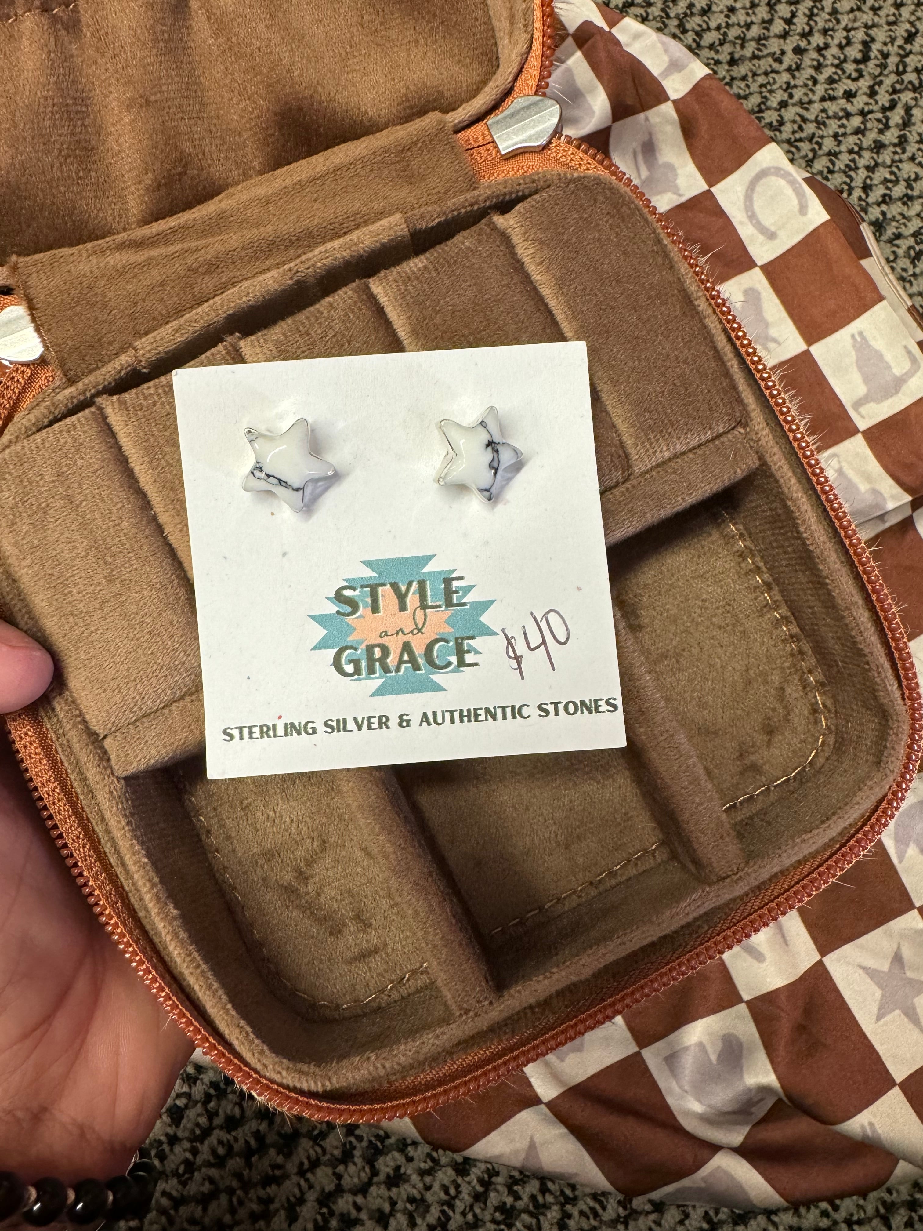 Howlite Stud Earrings