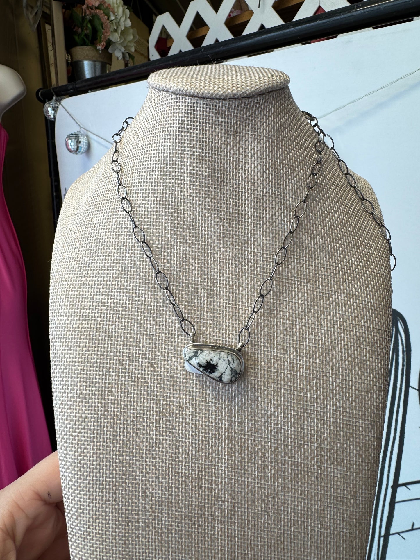 White buffalo teardrop necklace