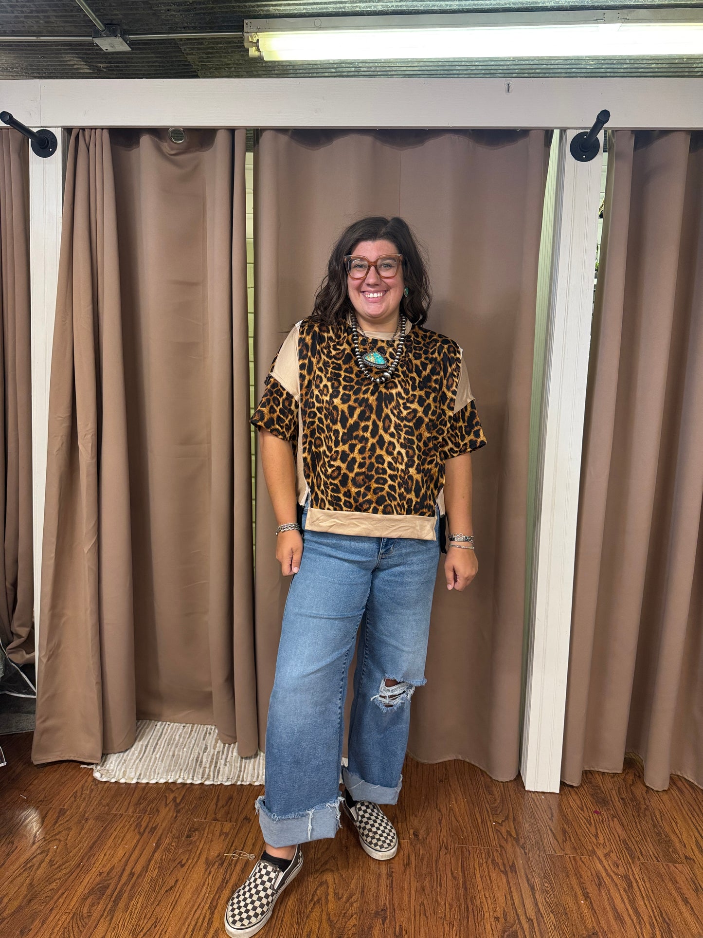 Leopard Waffle Top