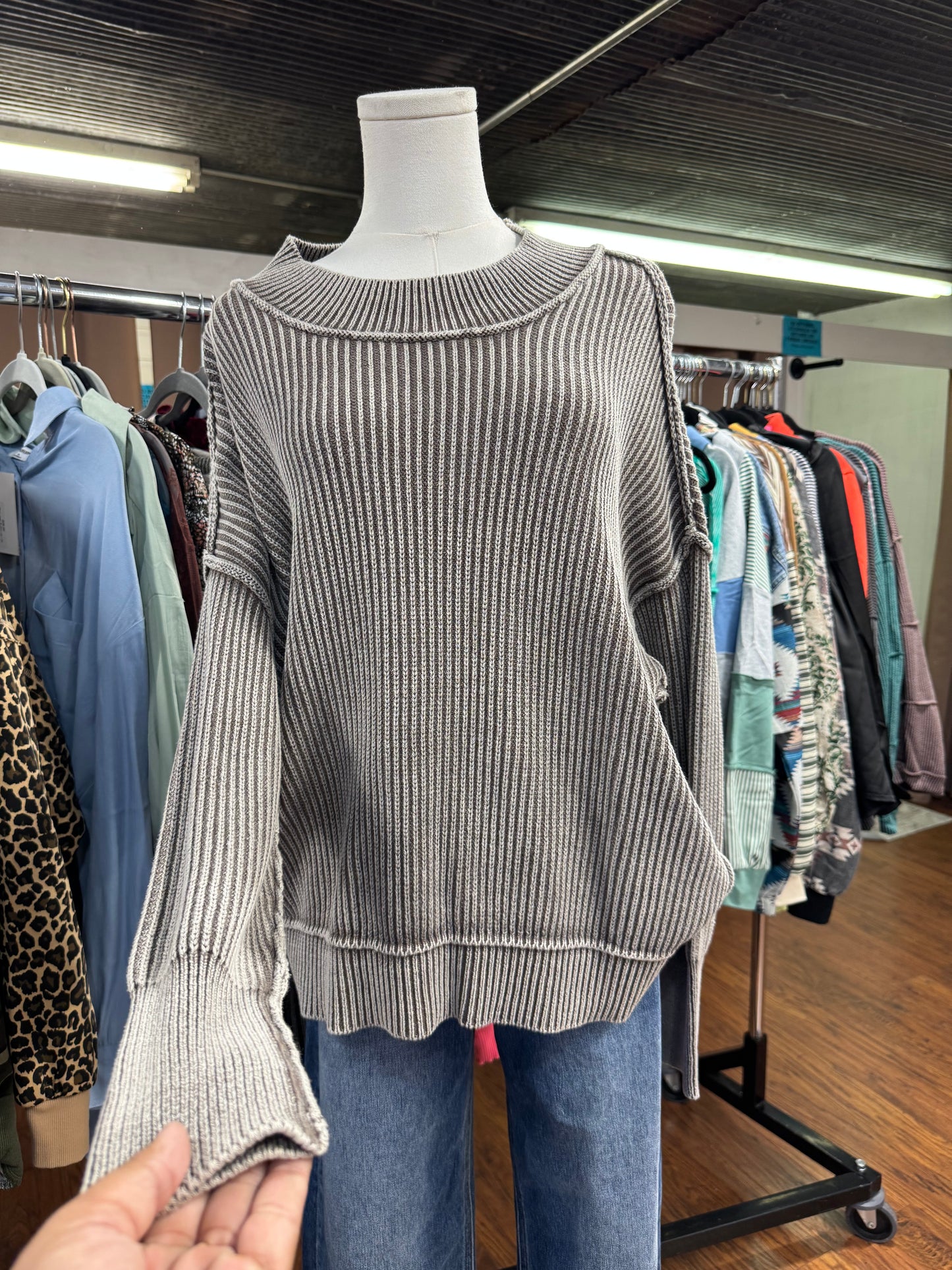 Mocha Corded Sweater