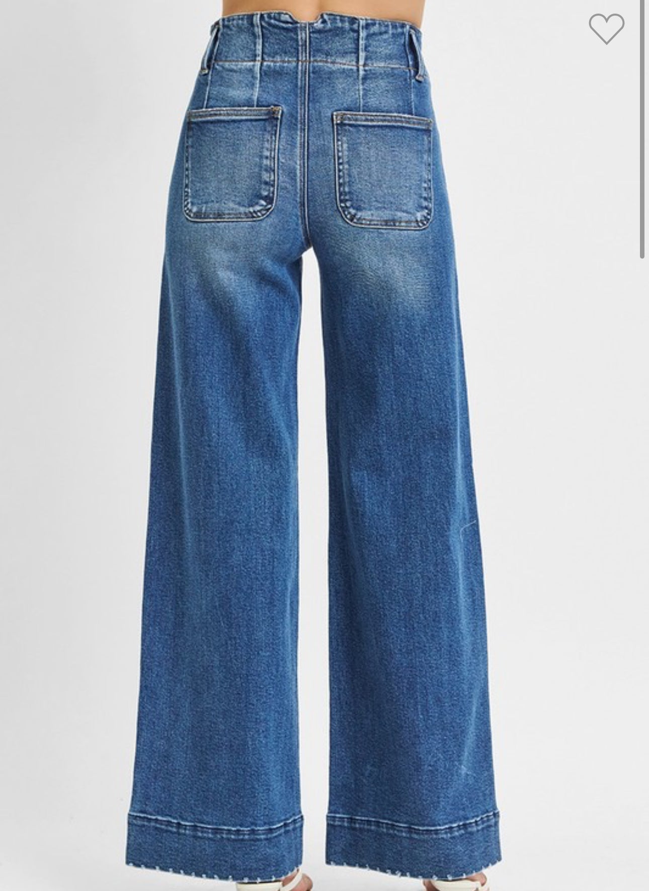 High Rise-Ankle Wide-Seam Detailed Jeans
