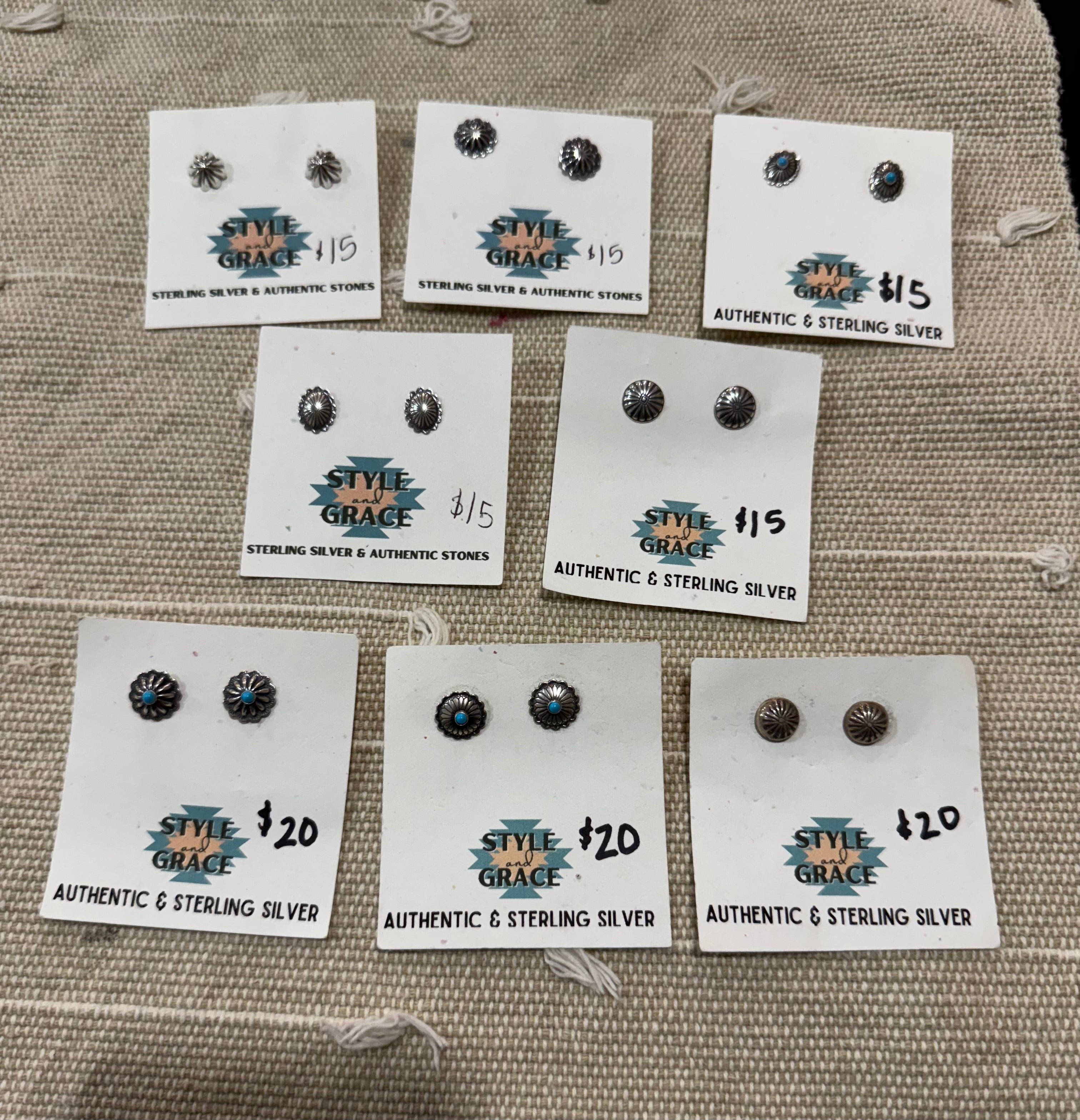 Concho Stud Earrings- $15-20