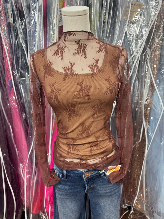 Brown  Lace Undershirt