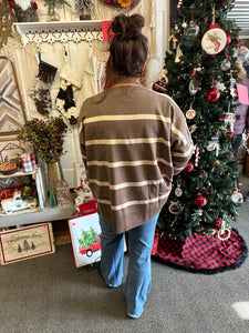 Mocha Front & Back Contrast Sweater