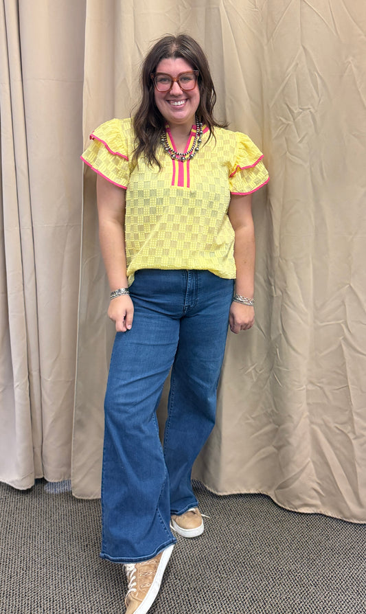 Yellow and Fuchsia Top