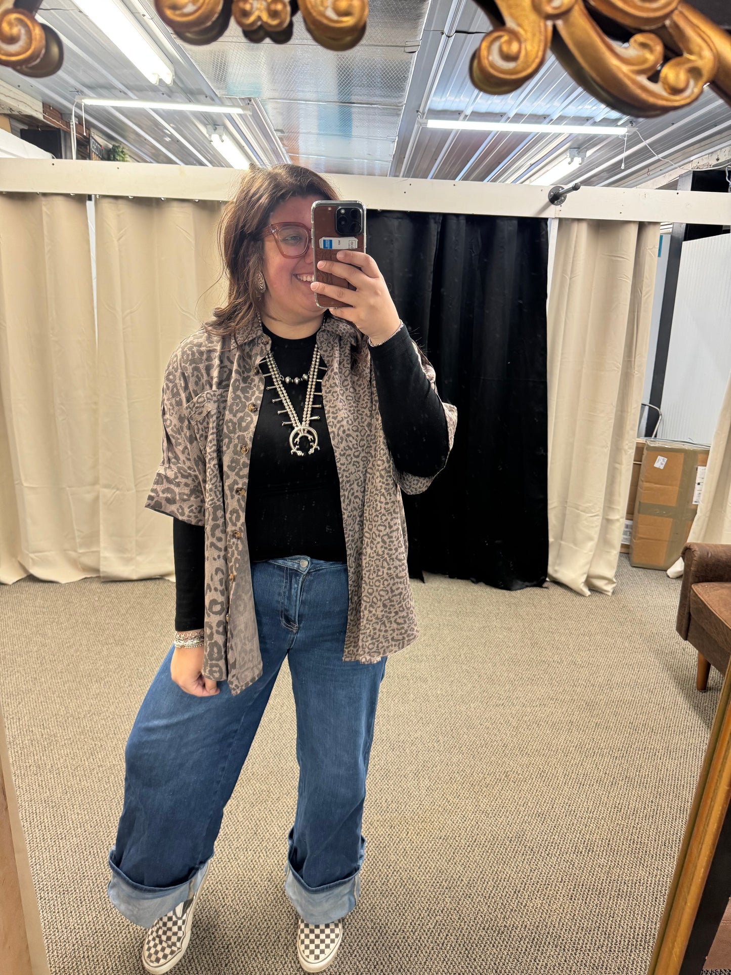 Leopard Mixed Top