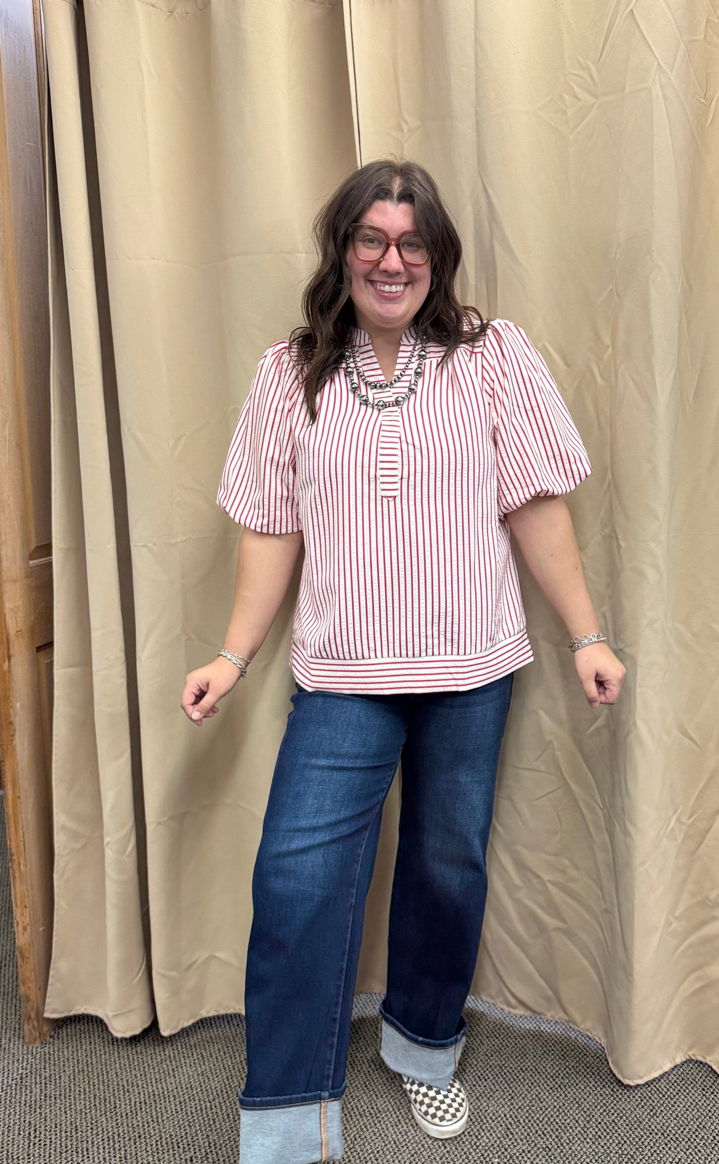Red Striped Top
