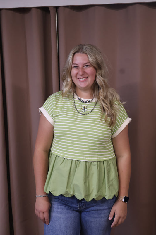 Lime Striped Top