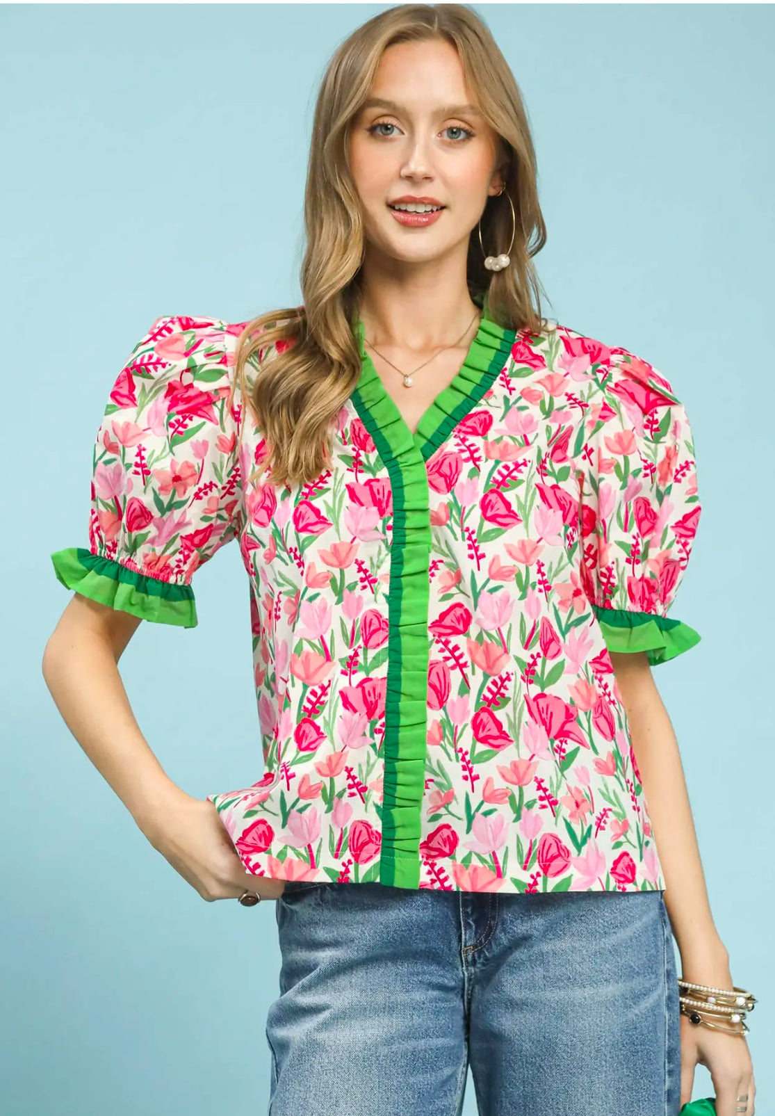 Pink floral top