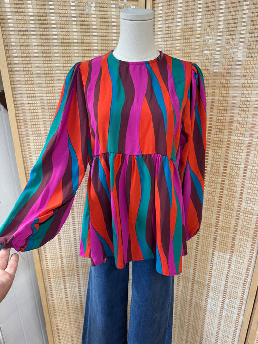 Colorful Babydoll Long Sleeve