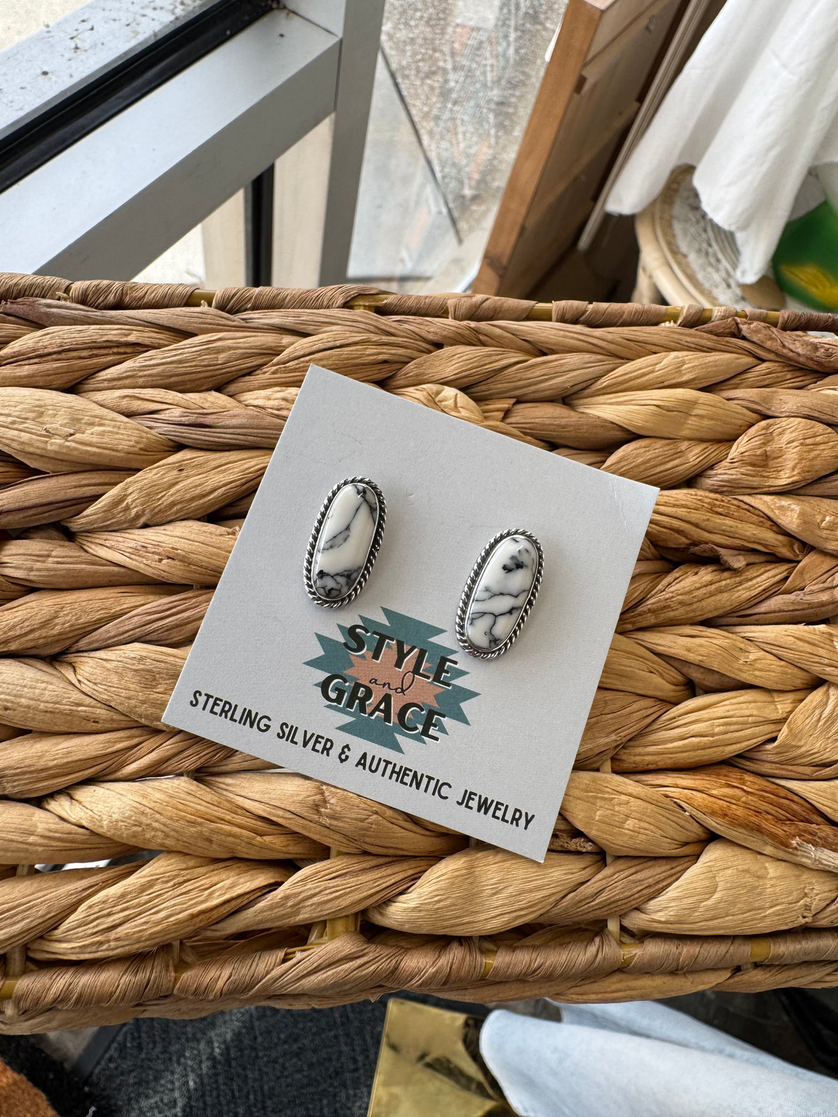 Authentic Oval Stud Earrings
