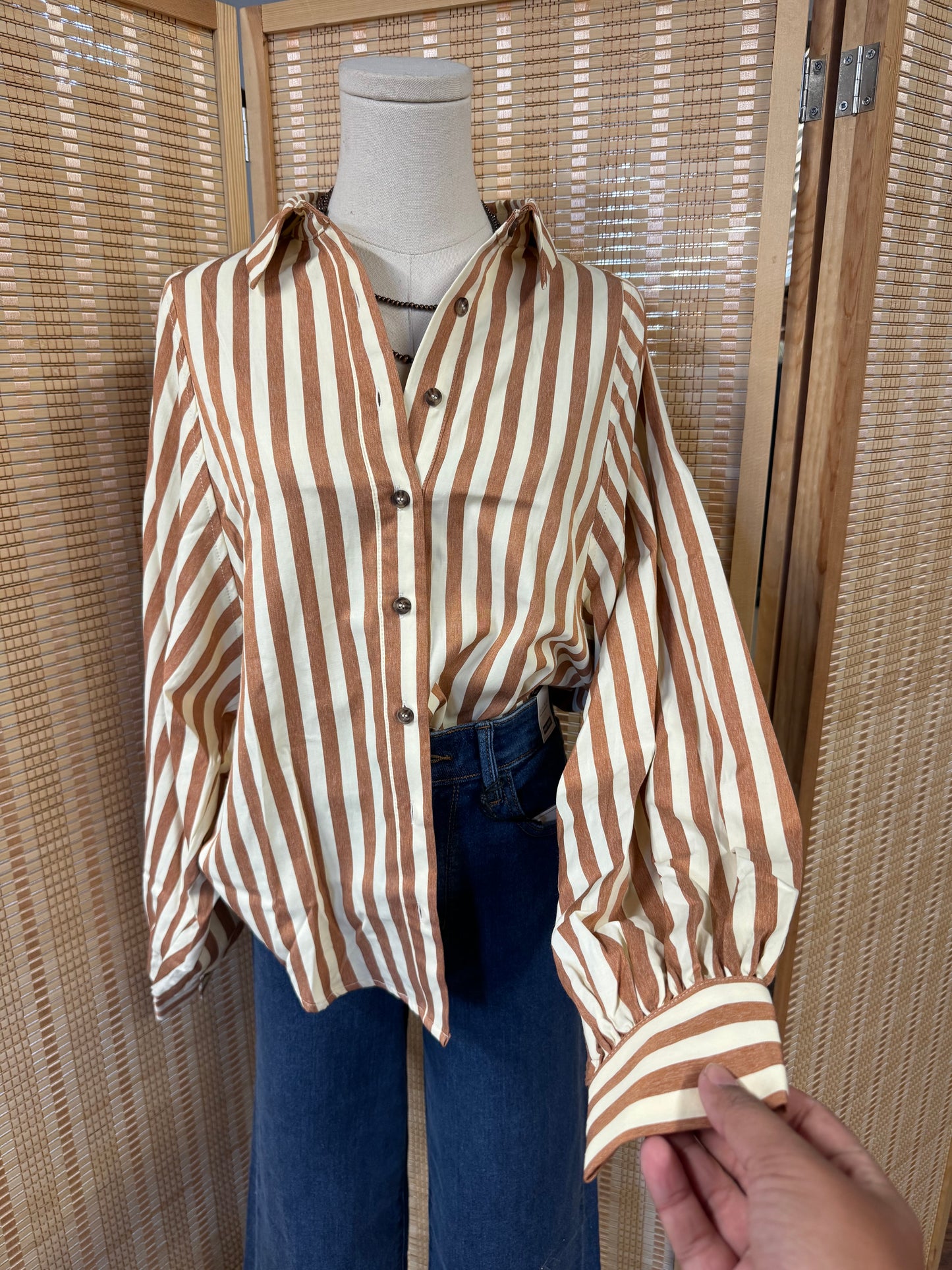 Camel Striped Long Sleeve