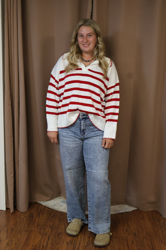 Red Striped Sweater