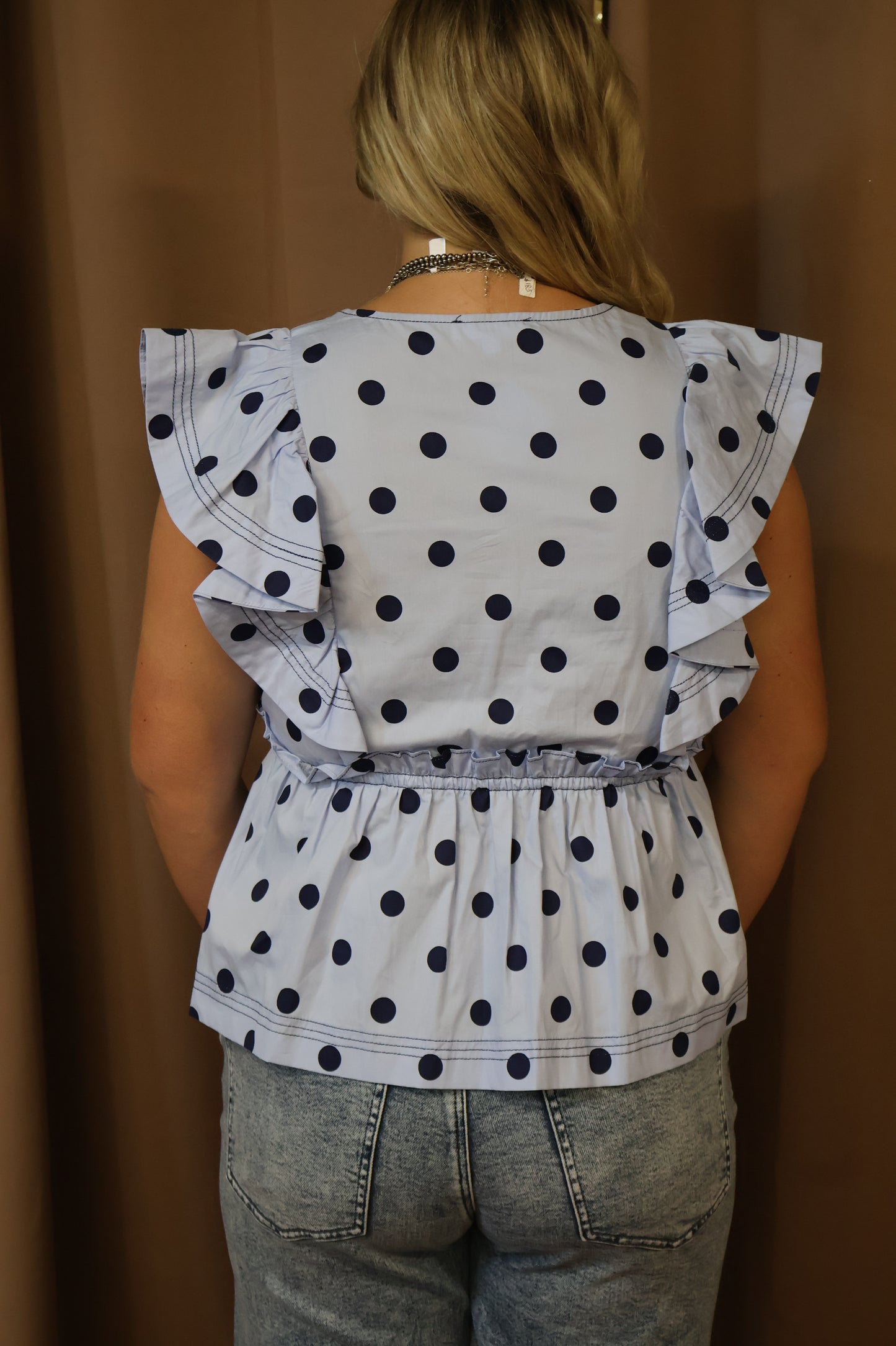 Blue Polka Top