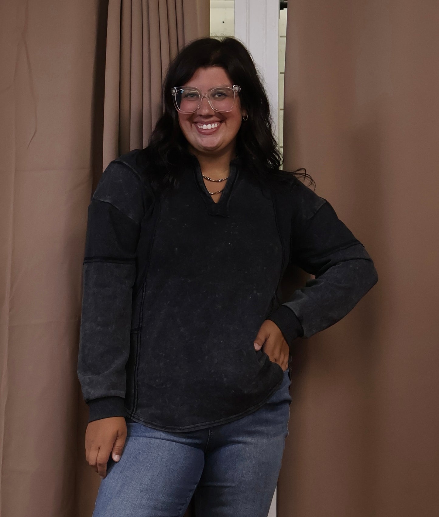 Black Washed Pullover