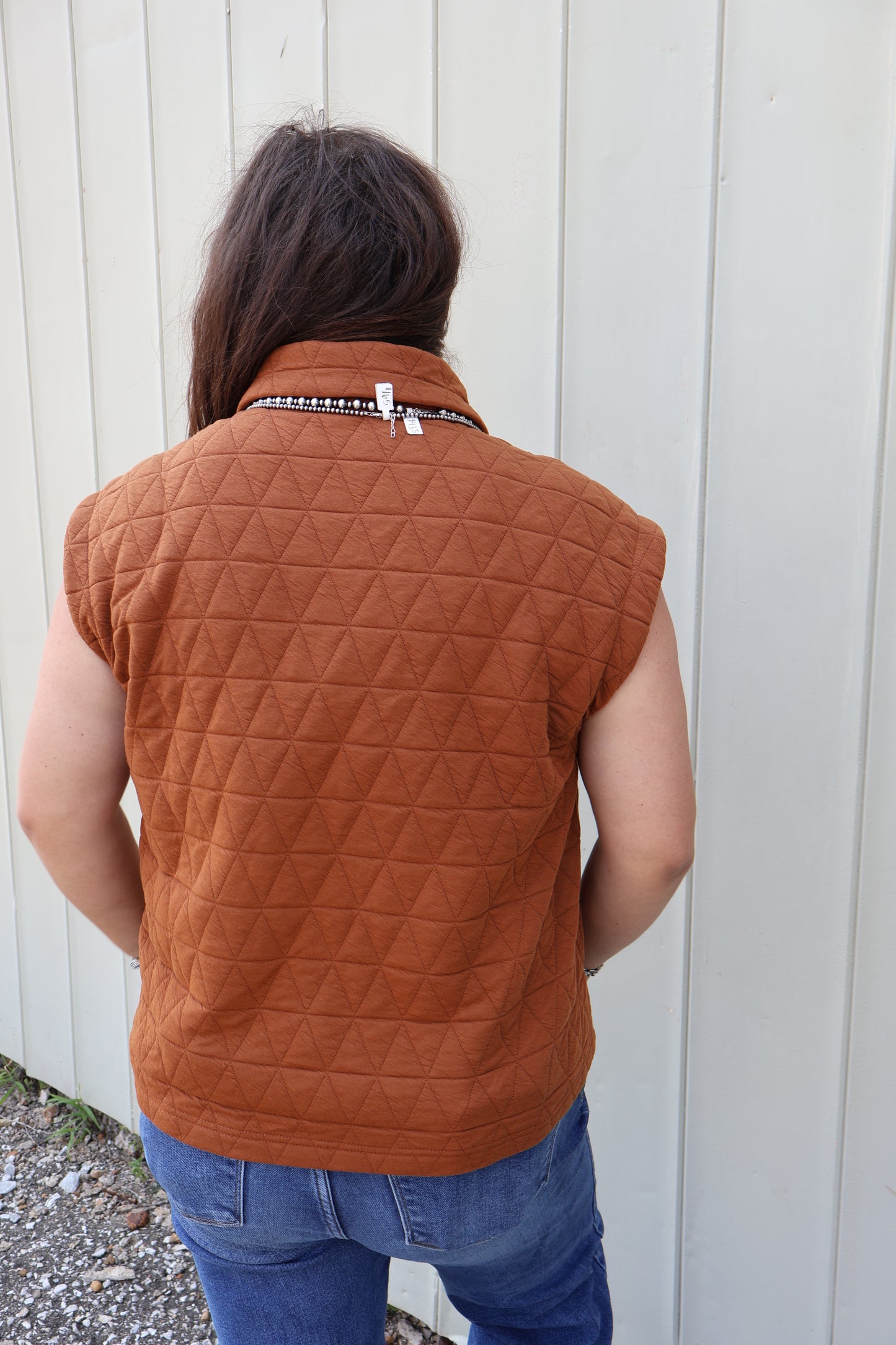 Rust Button Front Vest