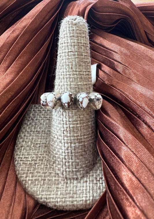 Five Stone Howlite Ring