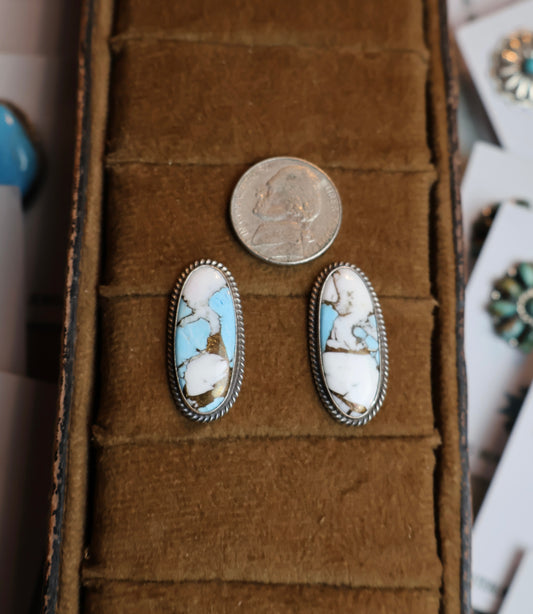 Cotton Candy Long Oval Earrings