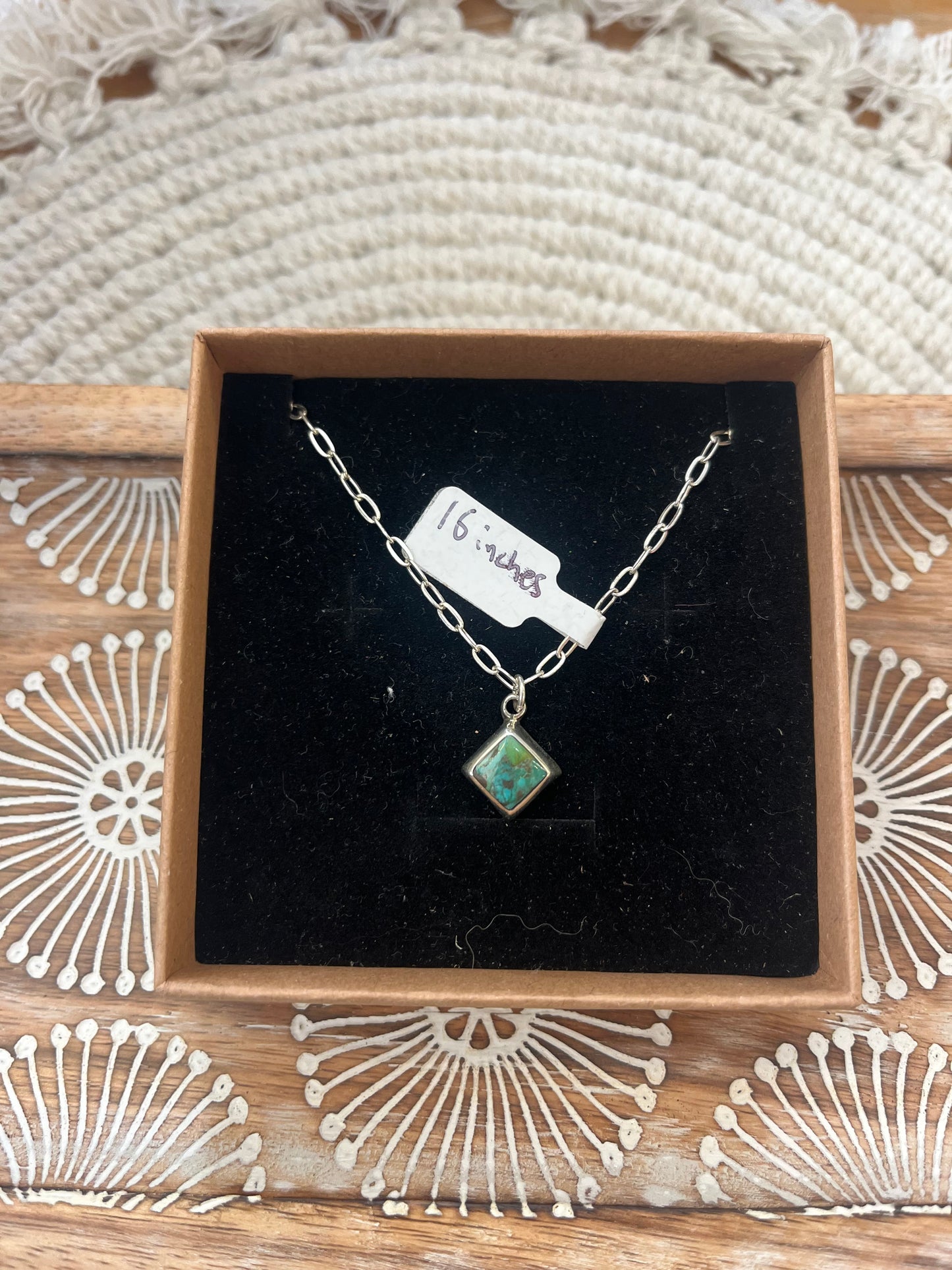 Turquoise Shapes Mini Pendant Necklace