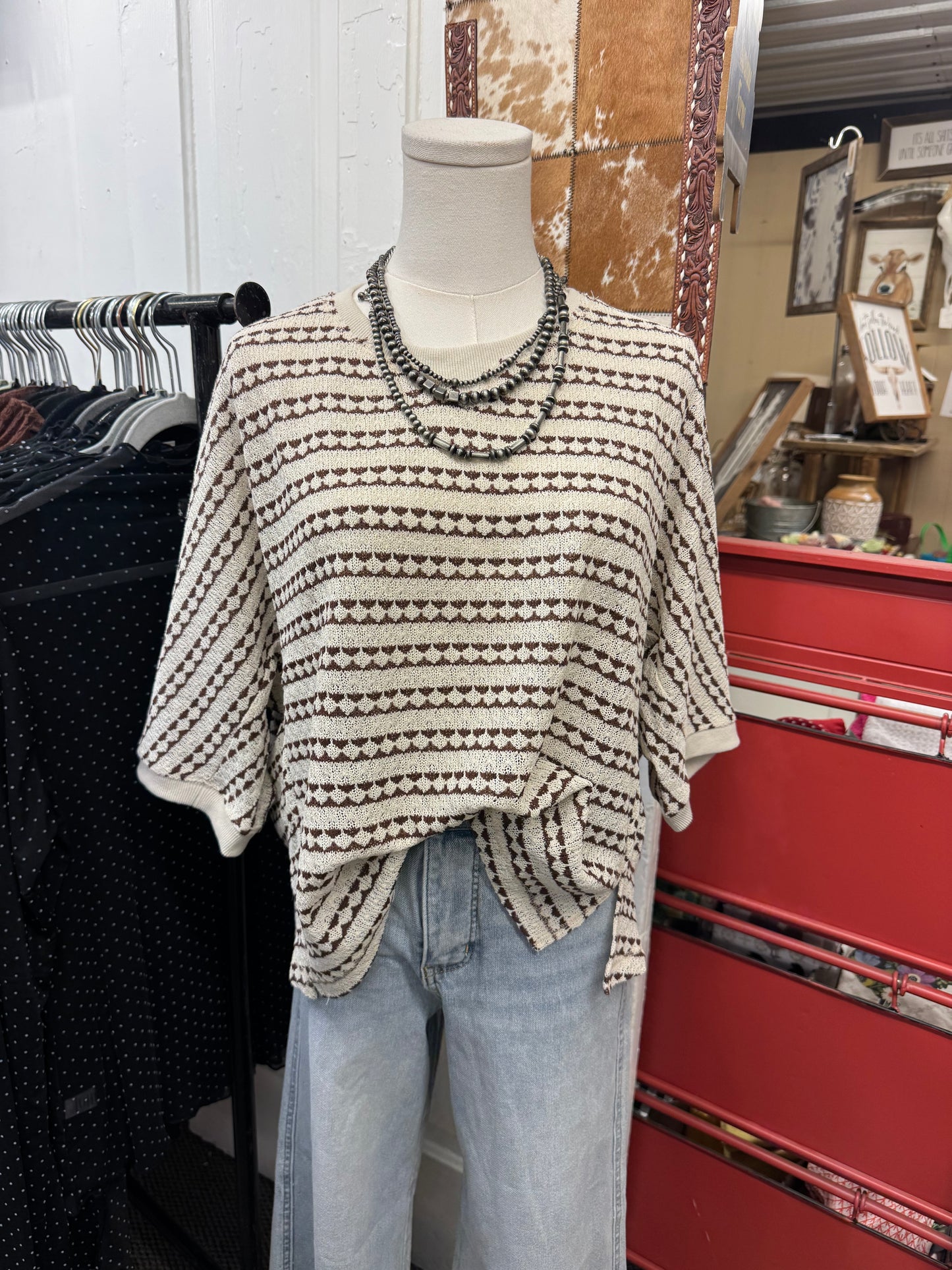 Brown Knit Top