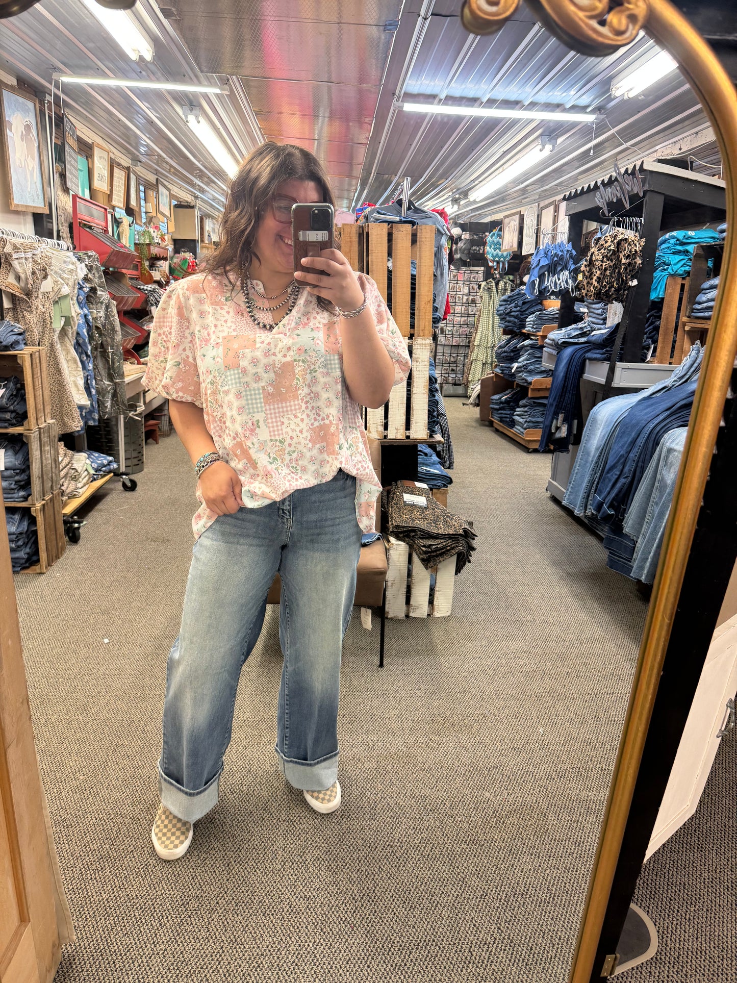 Medium Wash Cuff Jeans