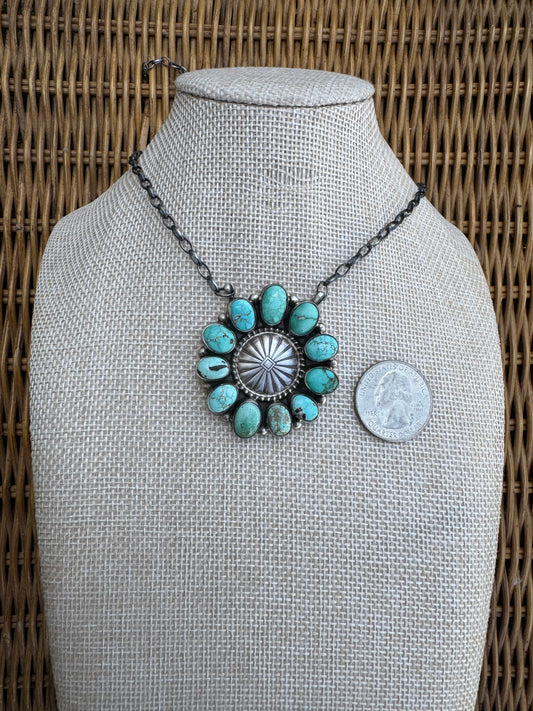 Mixed Turquoise Pendant Necklace