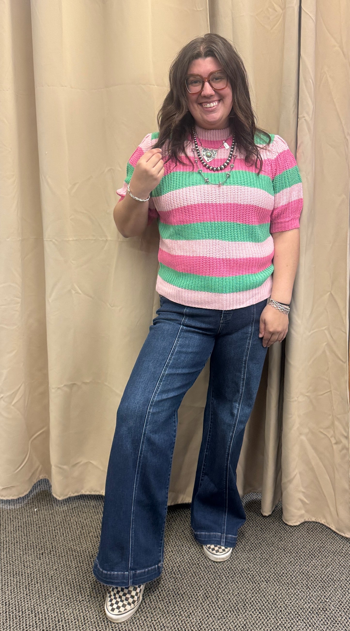 Colorful Striped Sweater Top