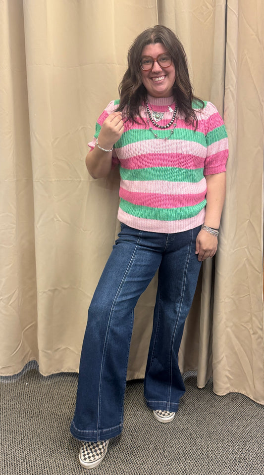 Colorful Striped Sweater Top