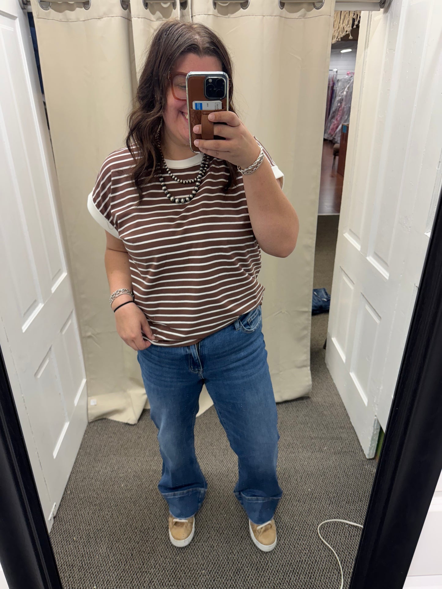 Brown Striped Top