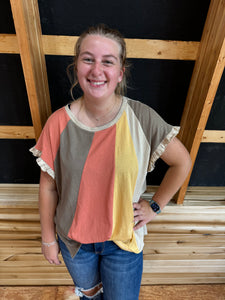 Neutral Colorblock Top