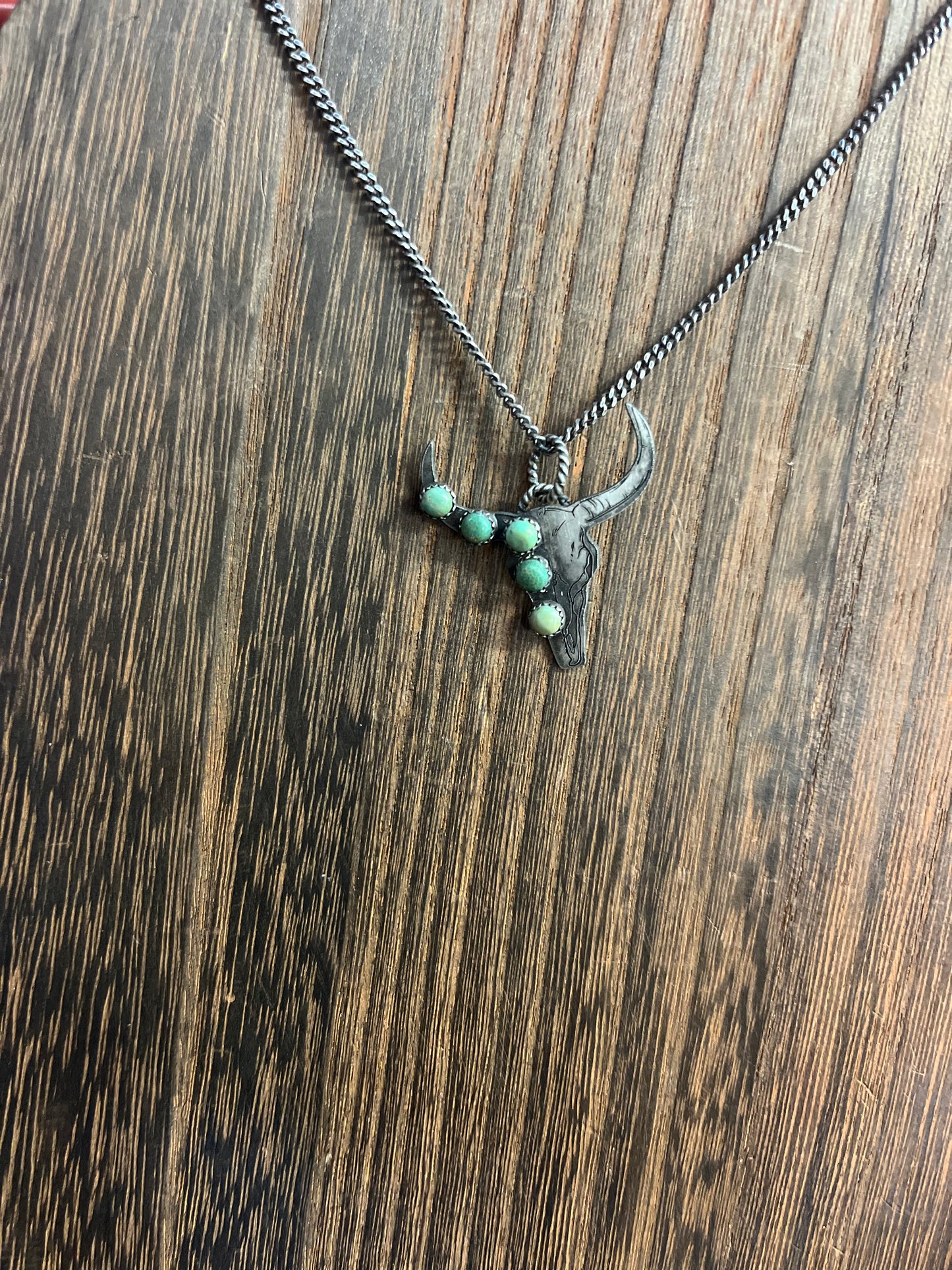 Turquoise Buffalo Pendant Necklace