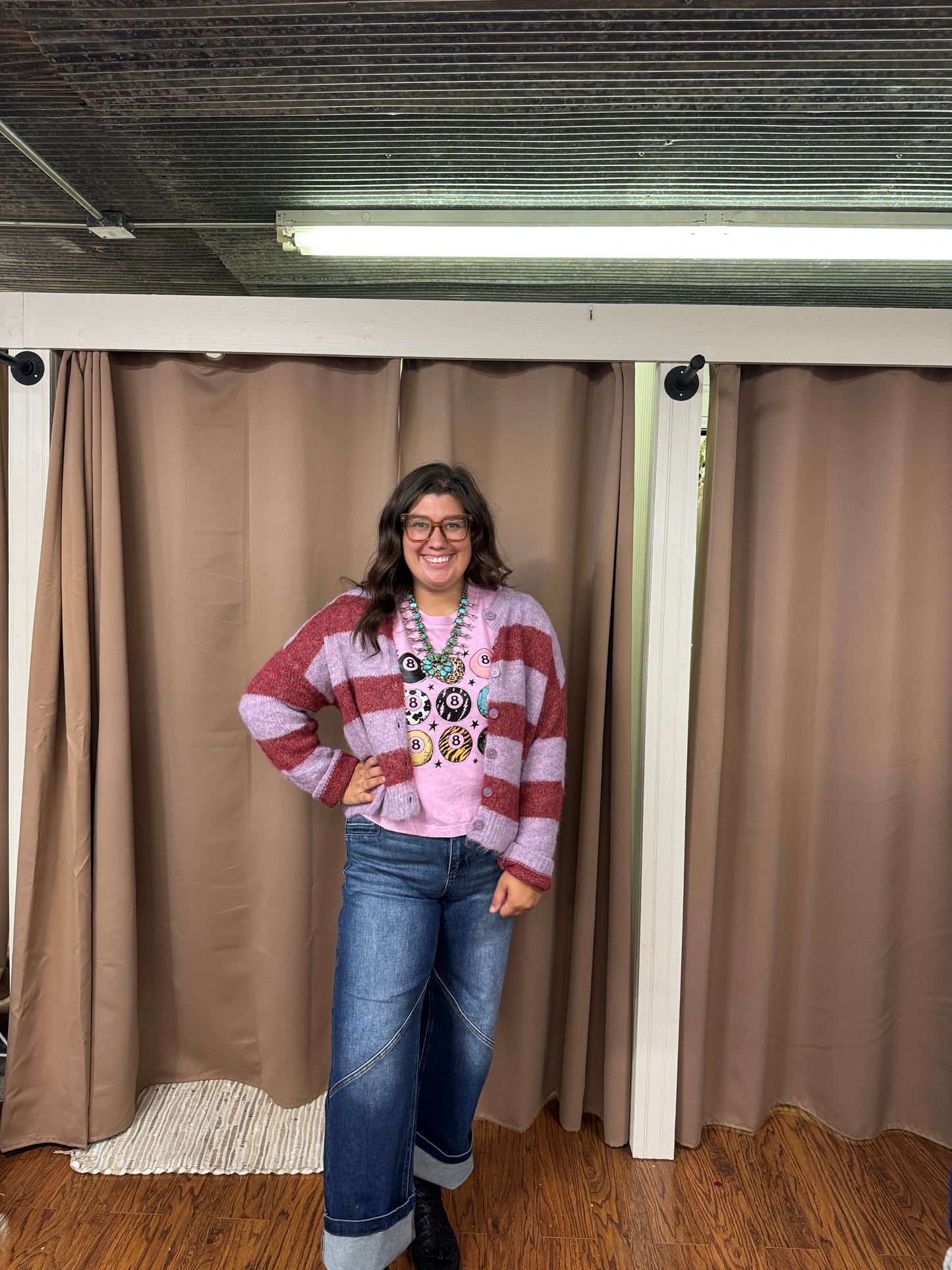 Burgundy + Lilac Cardigan