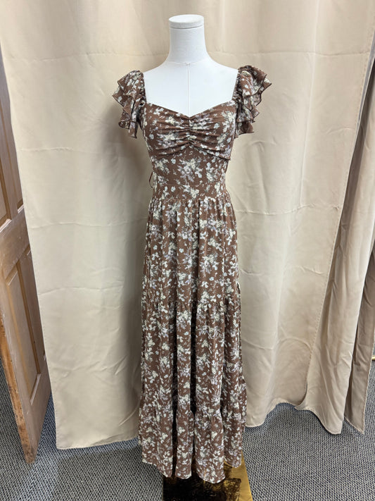 Brown Floral Dress