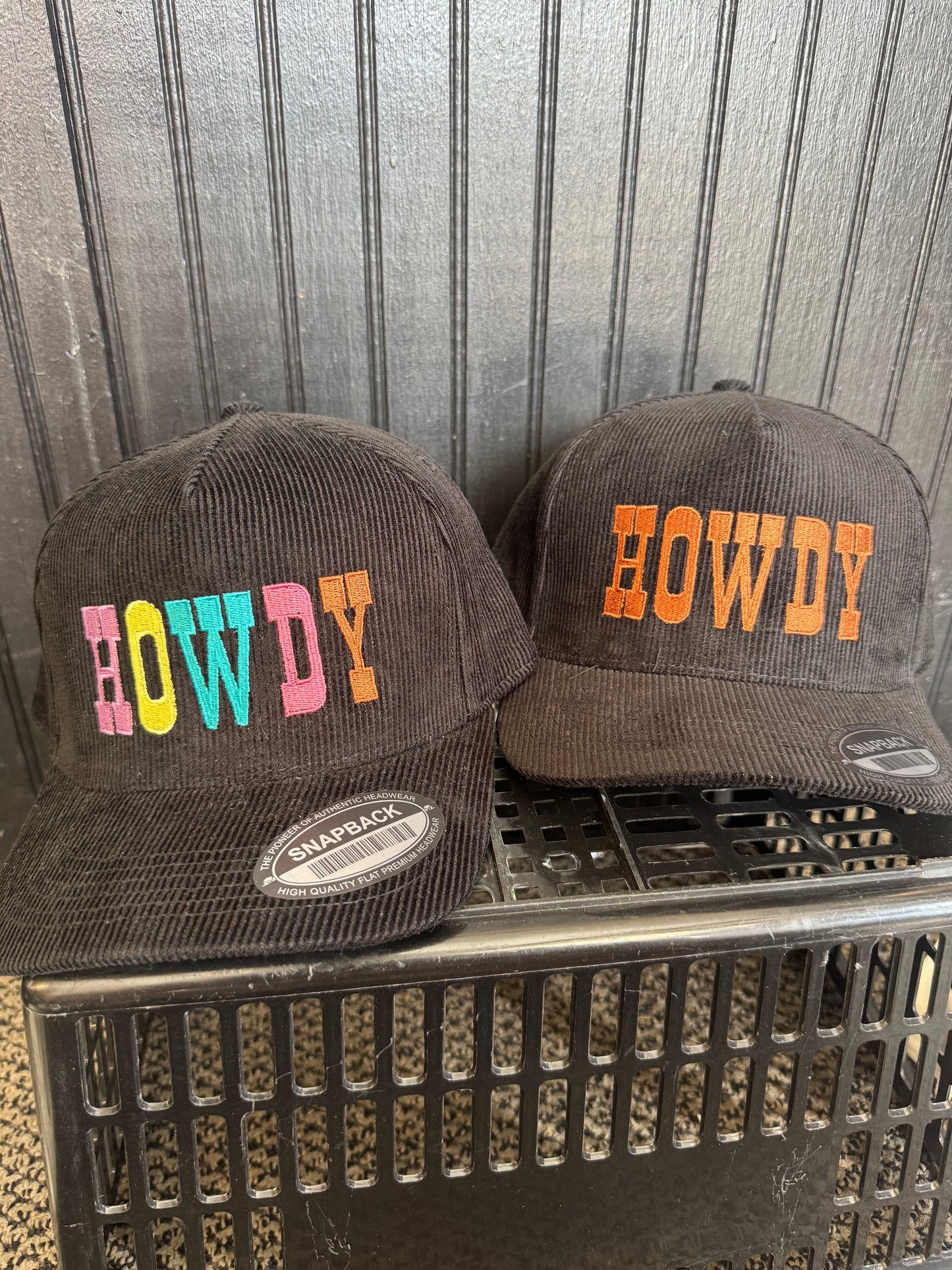 Black Corduroy Howdy Hat