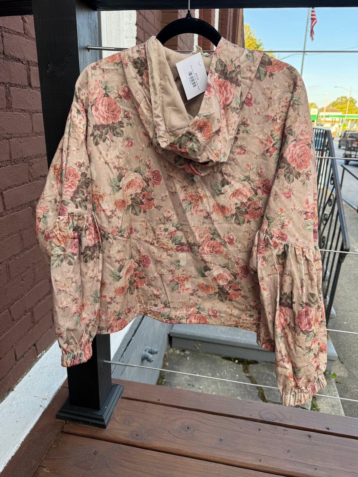 Floral Denim Hooded Jacket