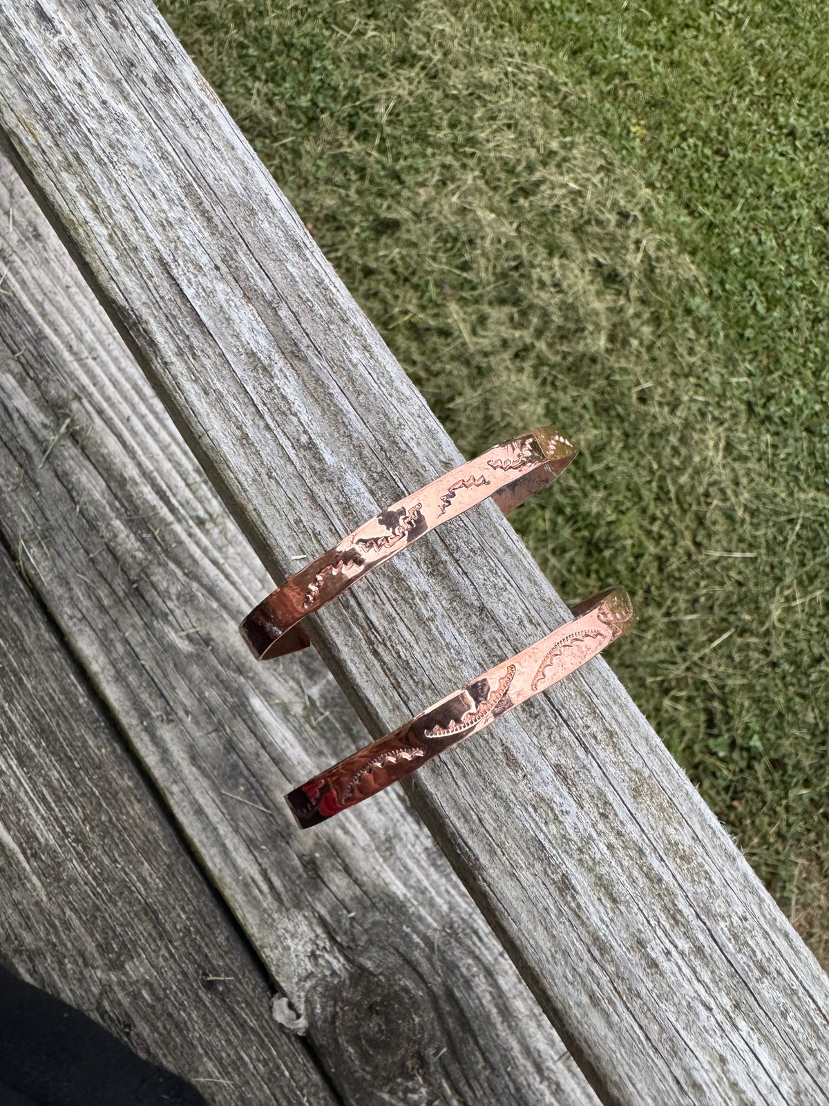 Copper Stamped Cuffs