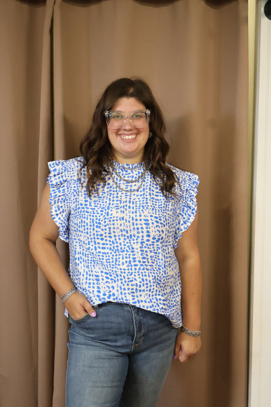 Royal Print Top