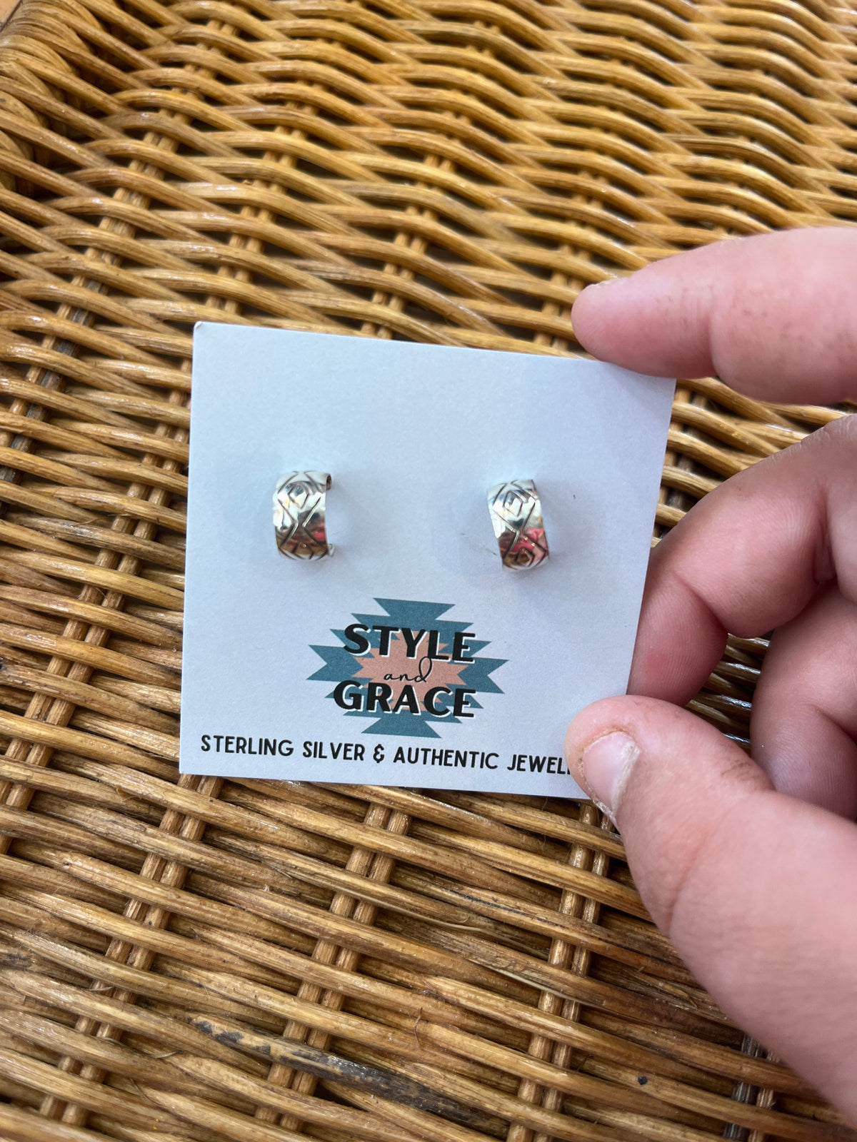 Mini Stamped Hoops