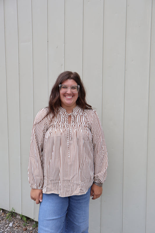 Brown Striped Top