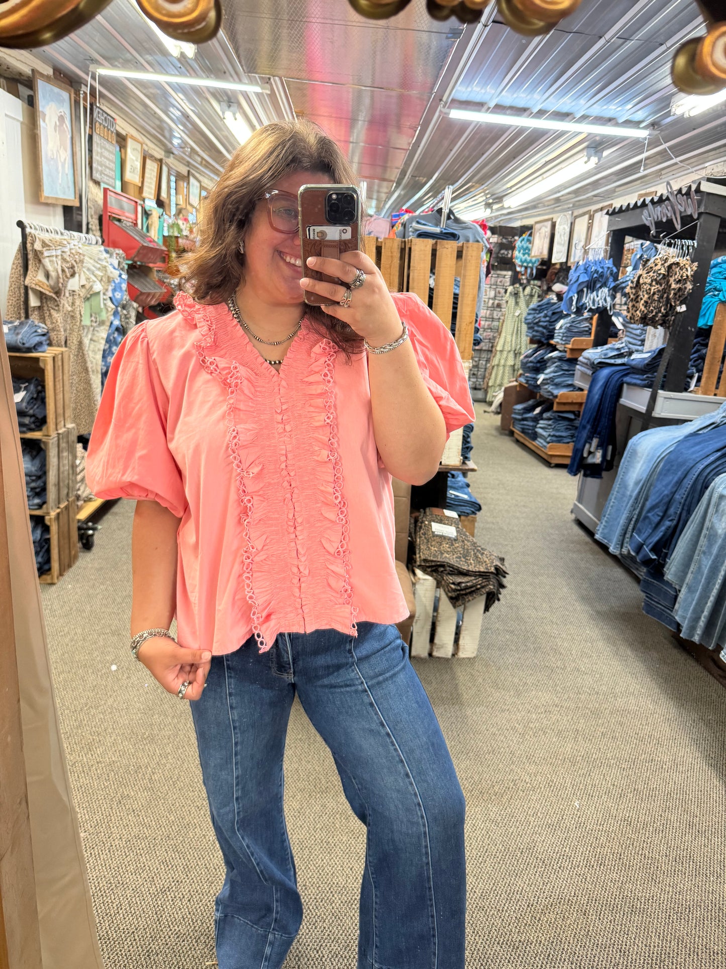Bubblegum Ruffle Front Top
