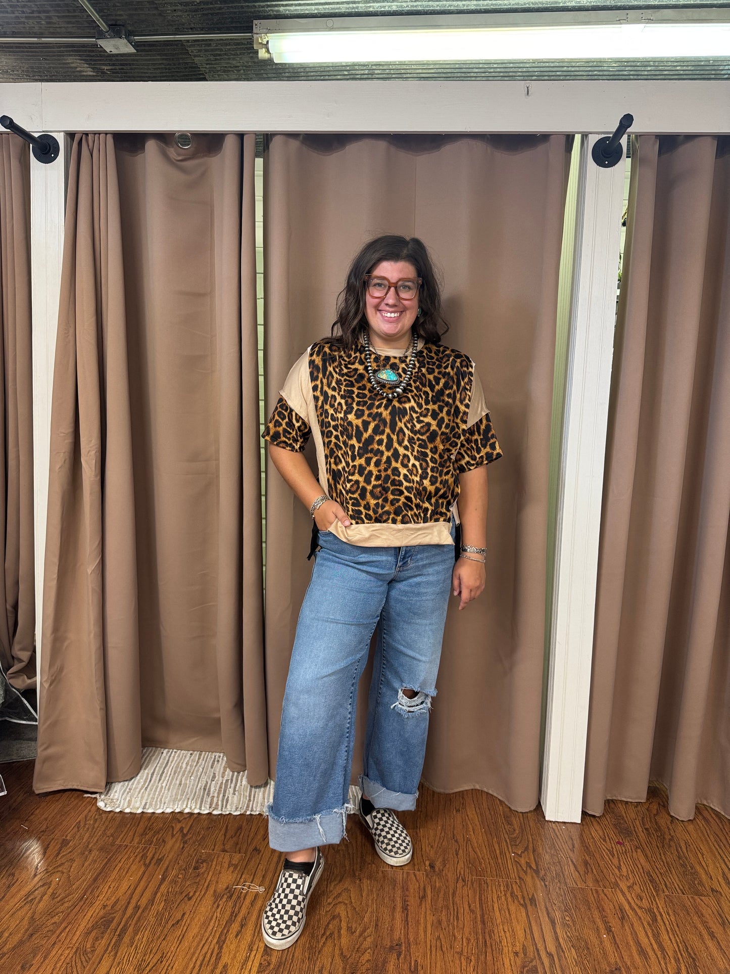Leopard Waffle Top