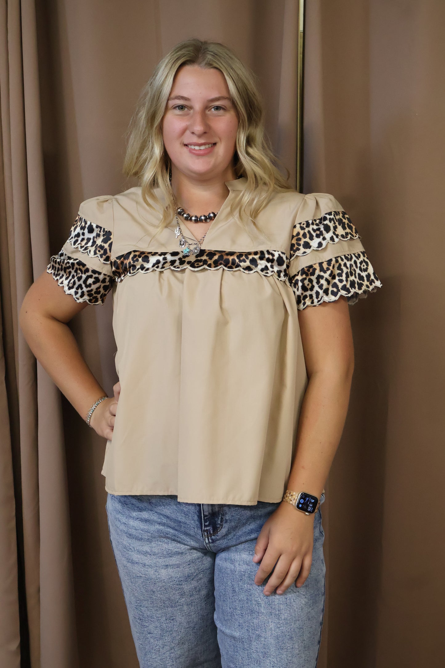 Cheetah Trim Top