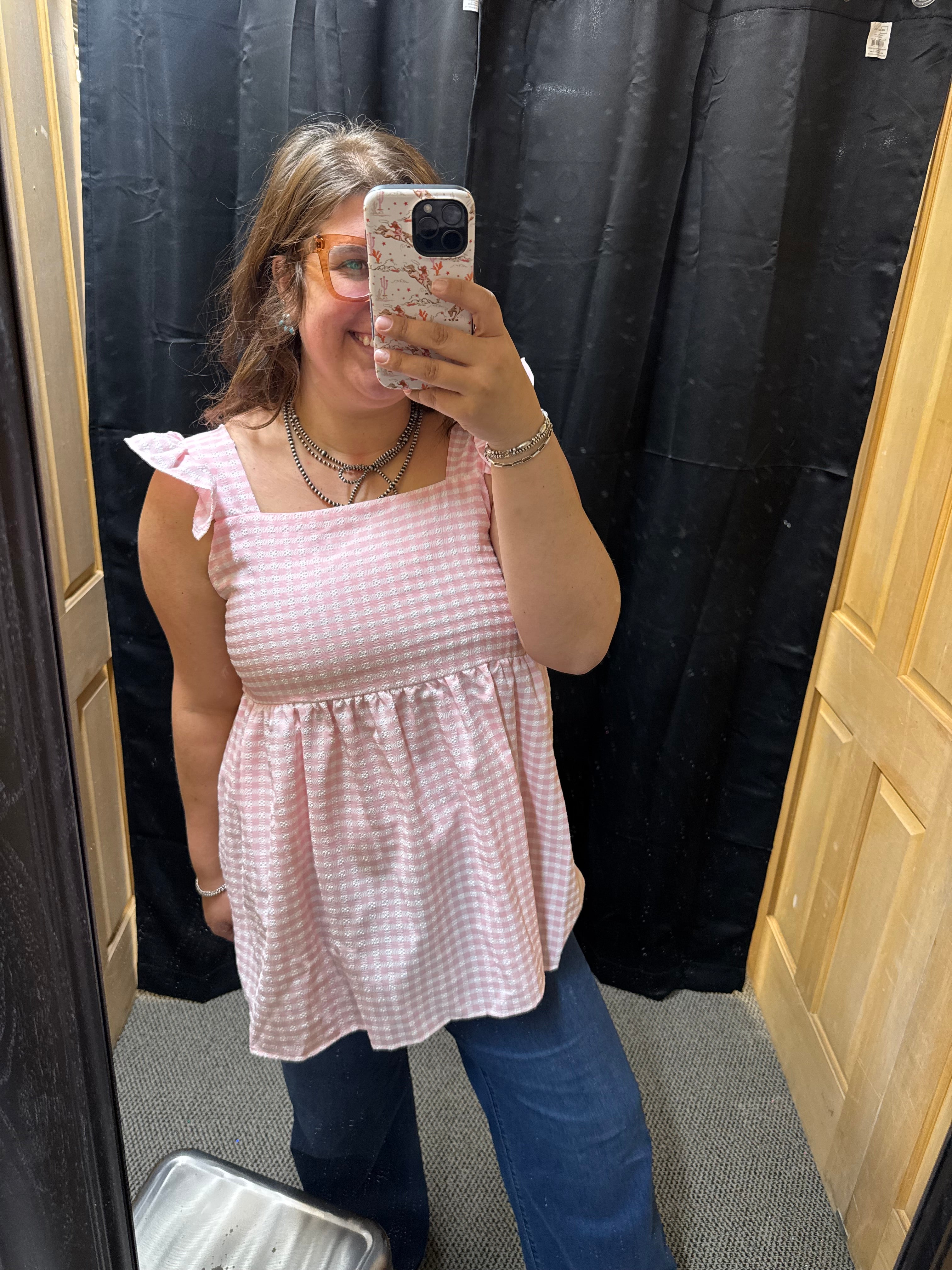 Pink Gingham Tank